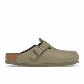Birkenstock Boston Vegan Birkibuc Khaki Arizona-style comfort sandals