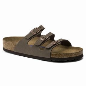 BIRKENSTOCK FLORIDA SOFT FOOTBED MOCHA BIRKIBUC UNISEX Birkenstock classic sandals with adjustable straps