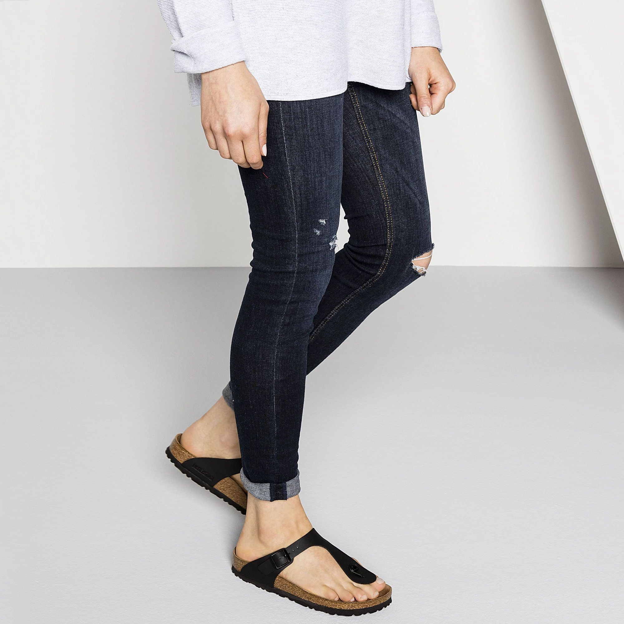 BIRKENSTOCK GIZEH BLACK BIRKO-FLOR Birkenstock comfortable casual footwear
