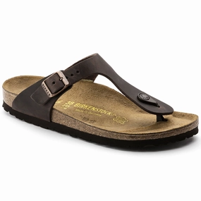 BIRKENSTOCK GIZEH HABANA OILED LEATHER Birkenstock classic sandals with adjustable straps