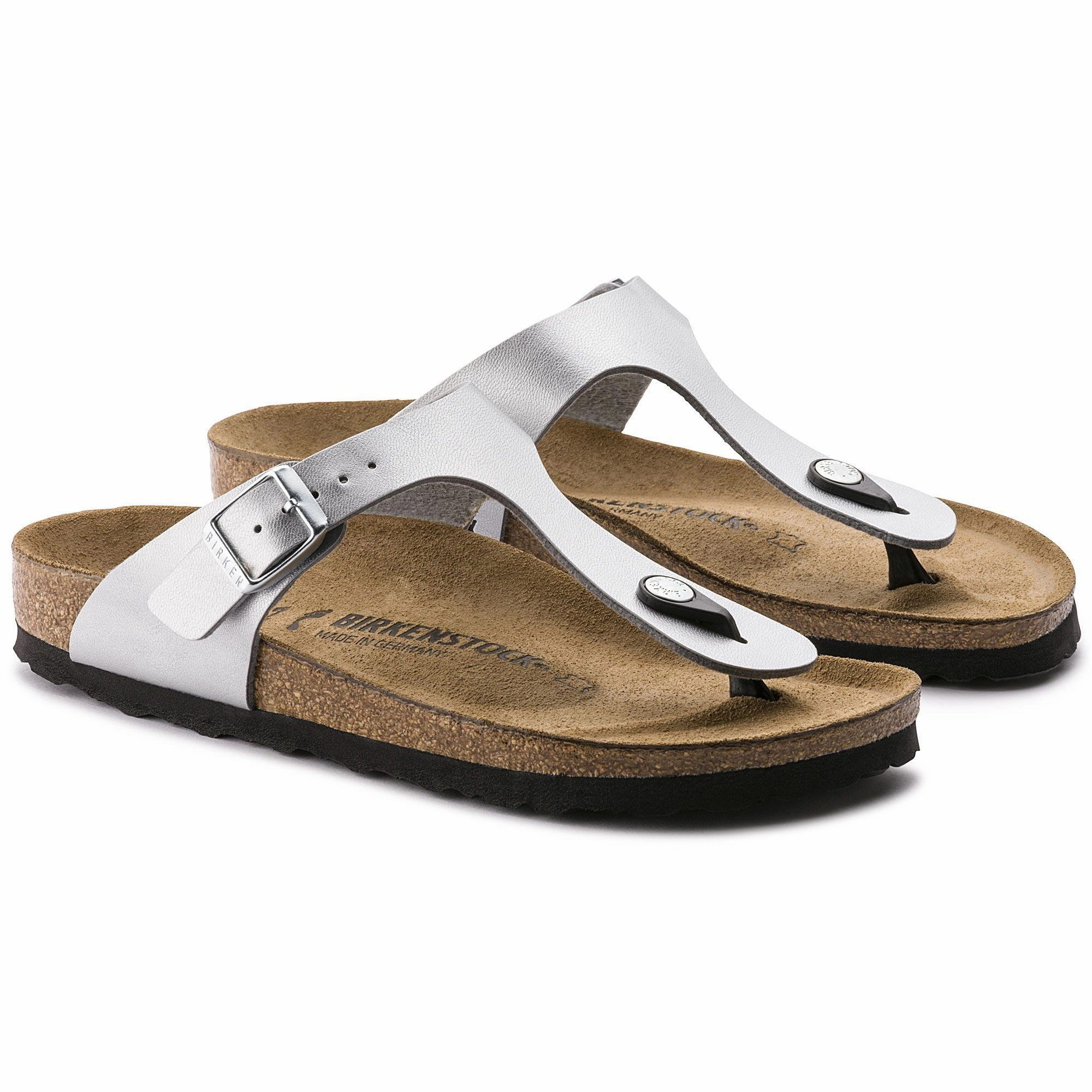 BIRKENSTOCK GIZEH SILVER BIRKO-FLOR Birkenstock comfortable casual footwear