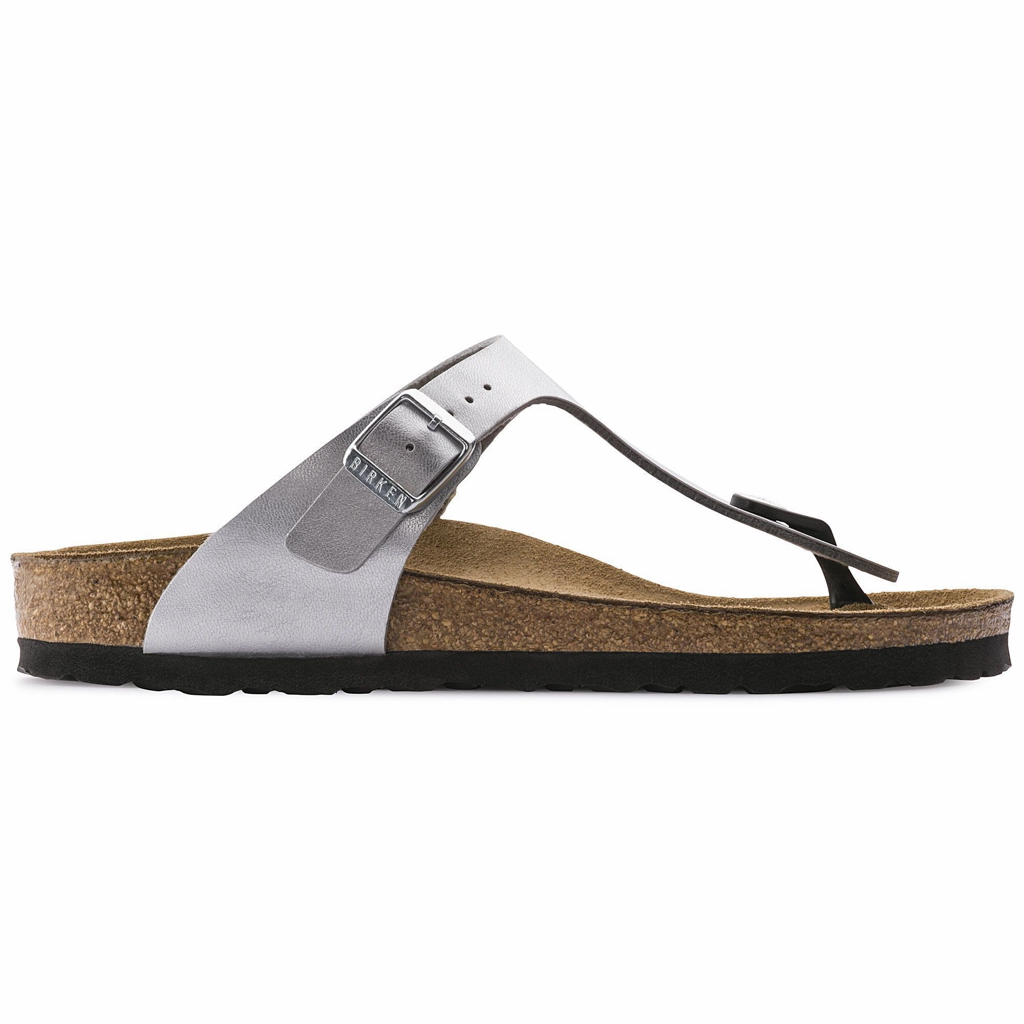BIRKENSTOCK GIZEH SILVER BIRKO-FLOR Birkenstock comfortable casual footwear