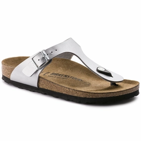 BIRKENSTOCK GIZEH SILVER BIRKO-FLOR Birkenstock classic sandals with adjustable straps