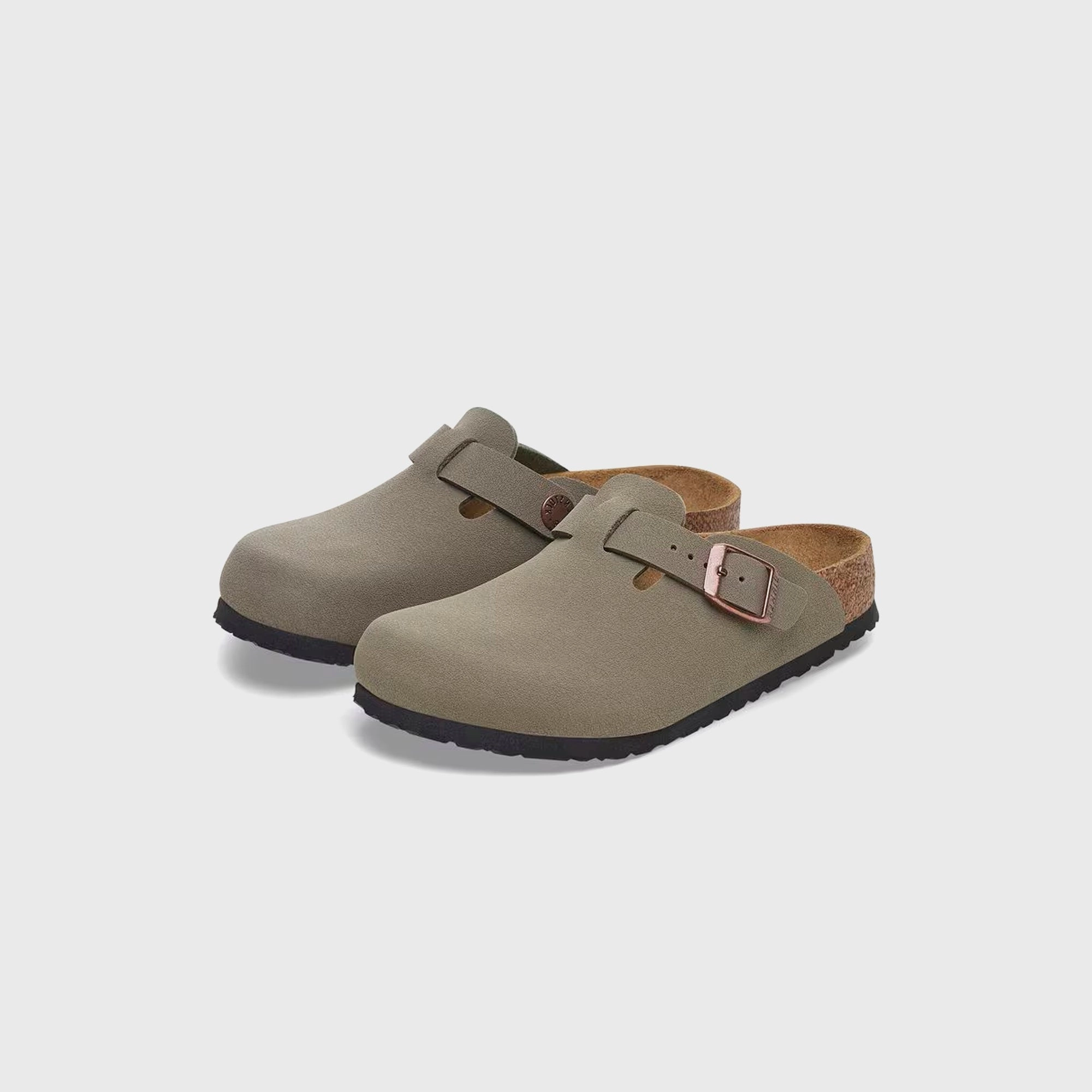 Birkenstock Kids Boston Birkibuc - Stone All-day comfort footwear