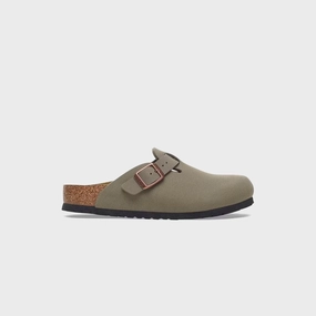 Birkenstock Kids Boston Birkibuc - Stone Open-toe comfort slides