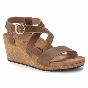 BIRKENSTOCK SIBYL RING-BUCKLE OILED LEATHER Birkenstock classic sandals with adjustable straps