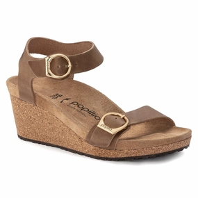 BIRKENSTOCK SOLEY OILED LEATHER Birkenstock classic sandals with adjustable straps