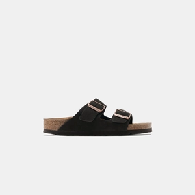Birkenstock WMNS Arizona Soft Footbed Suede Sandals - Mocha Open-toe comfort slides
