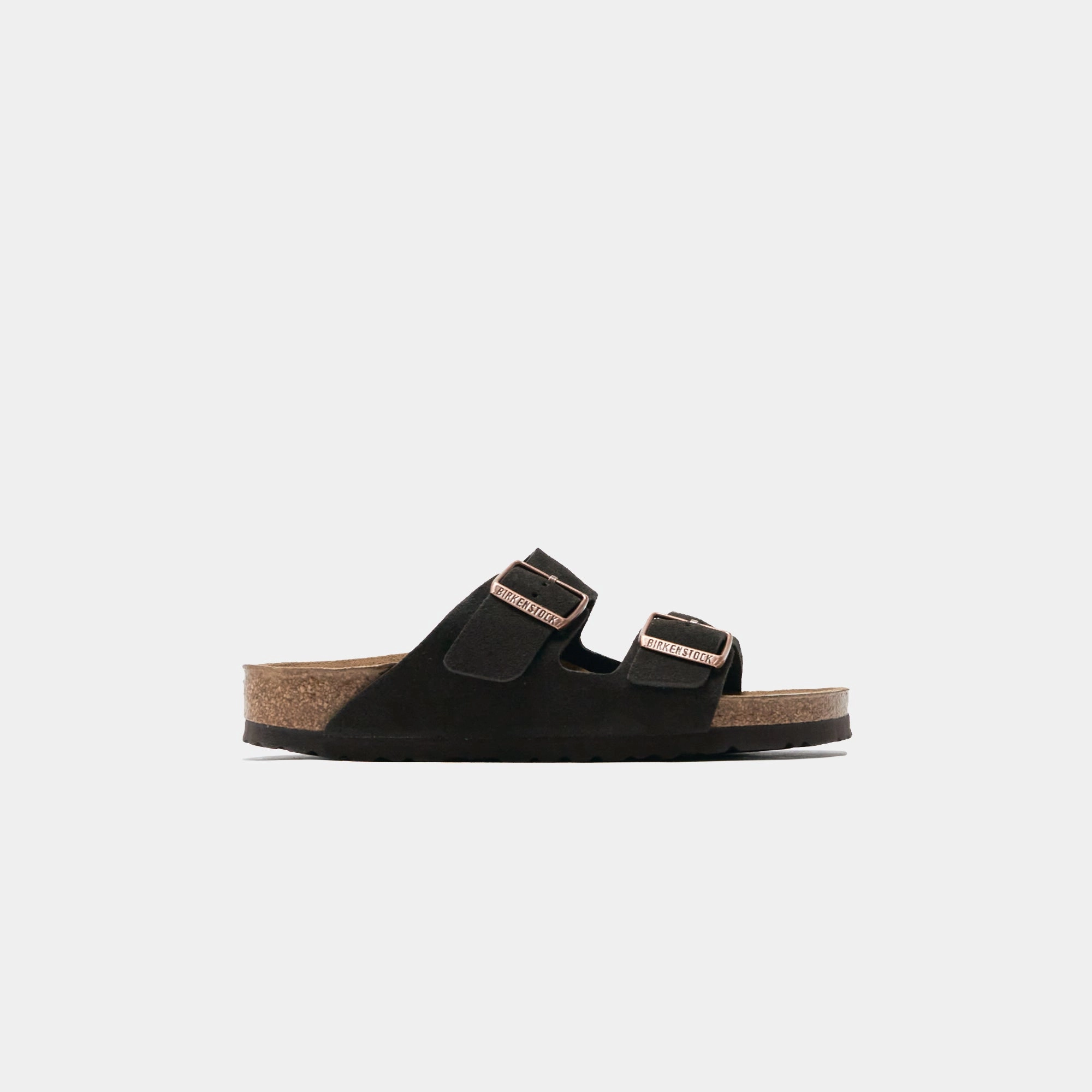 Birkenstock WMNS Arizona Soft Footbed Suede Sandals - Mocha Open-toe comfort slides