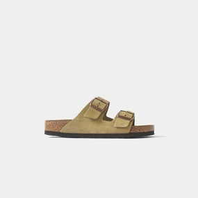 Birkenstock WMNS Arizona Suede - Taupe Open-toe comfort slides
