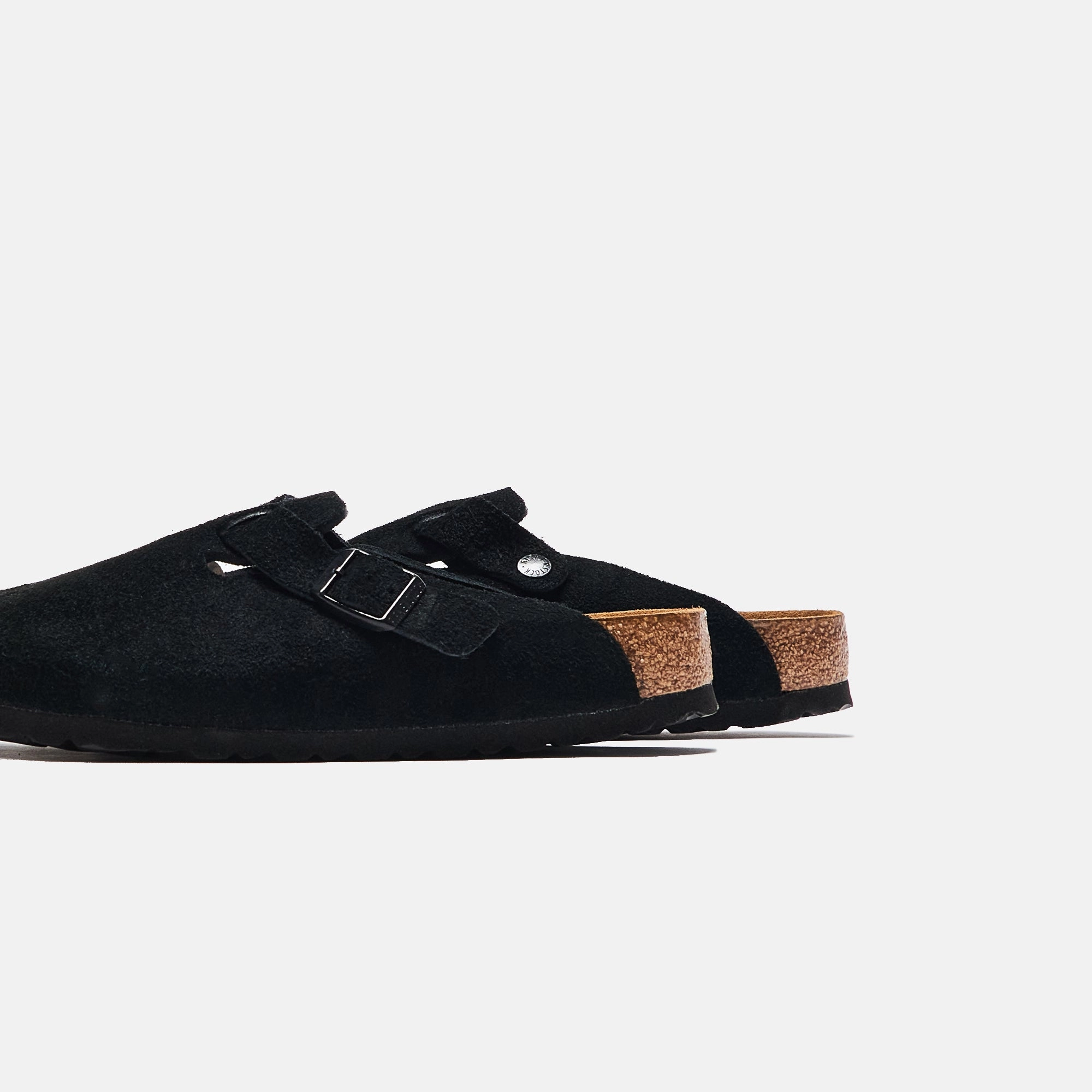 Birkenstock WMNS Boston Soft Footbed Suede - Black All-day comfort footwear