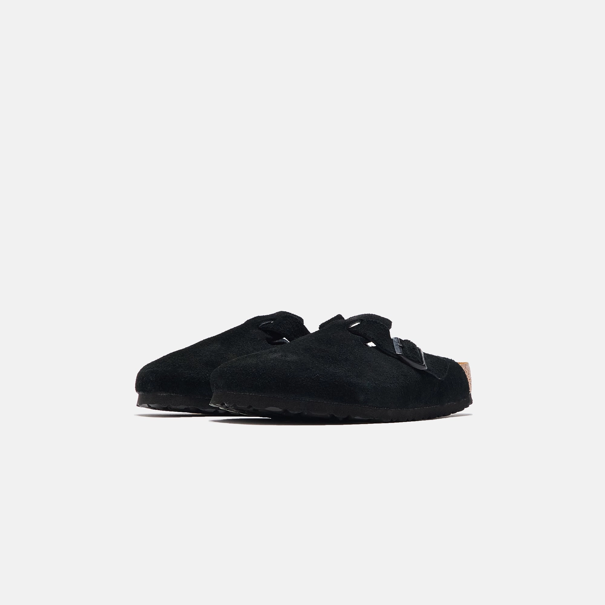 Birkenstock WMNS Boston Soft Footbed Suede - Black All-day comfort footwear
