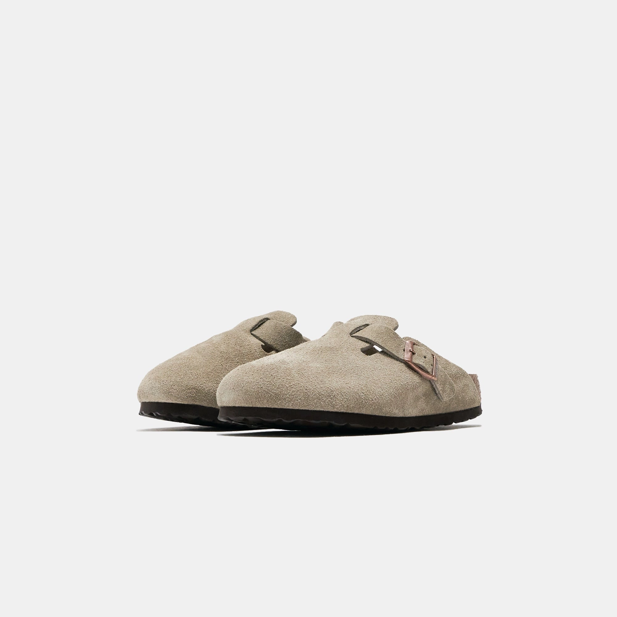 Birkenstock WMNS Boston Soft Footbed Suede - Taupe All-day comfort footwear