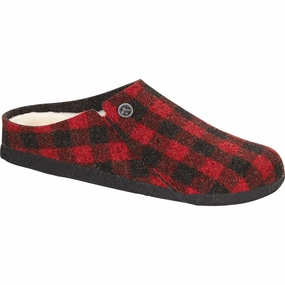BIRKENSTOCK ZERMATT SHEARLING PLAID RED KIDS' - FINAL SALE! Birkenstock classic sandals with adjustable straps
