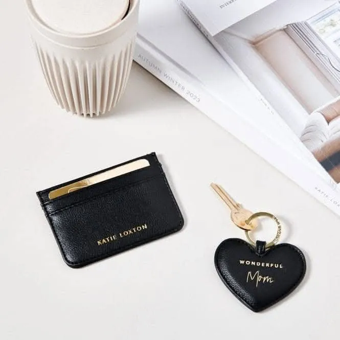 Black Card Holder & Keyring Set KLB3062 Katie Loxton Jewelry And Accessories