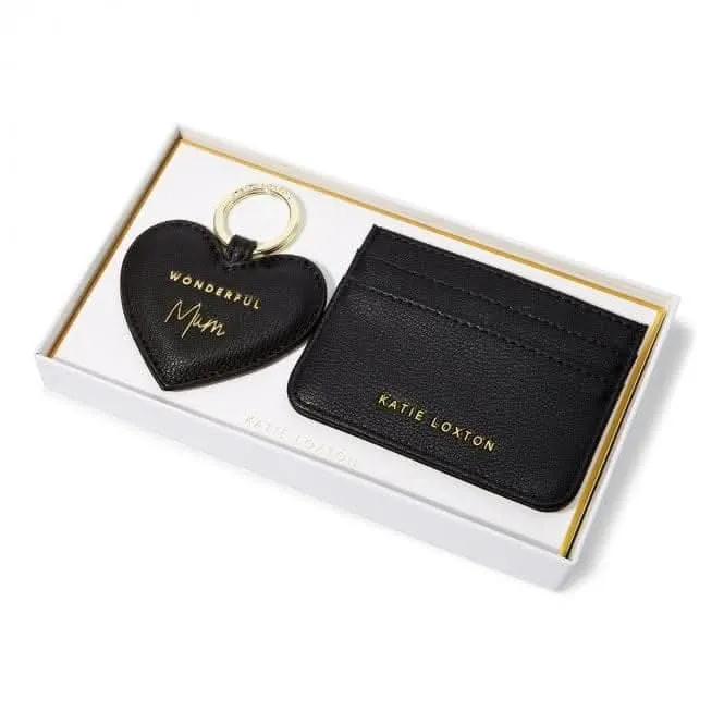 Black Card Holder & Keyring Set KLB3062 Katie Loxton Jewelry And Accessories