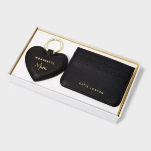Black Card Holder & Keyring Set KLB3062 Katie Loxton Jewelry And Accessories