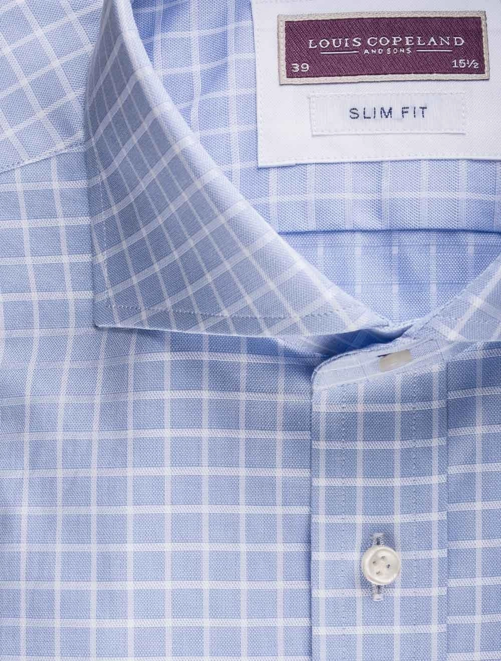 Blue Box Check Slim Fit Shirt Blue/slim