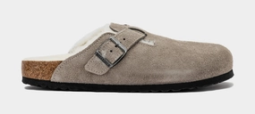 Boston Shearling Womens Sandals (Grey) Supportive Birkenstock clogs