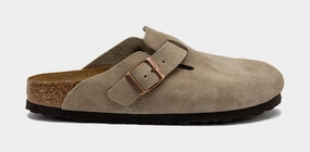 Boston Soft Footbed Womens Sandals (Taupe) Supportive Birkenstock clogs