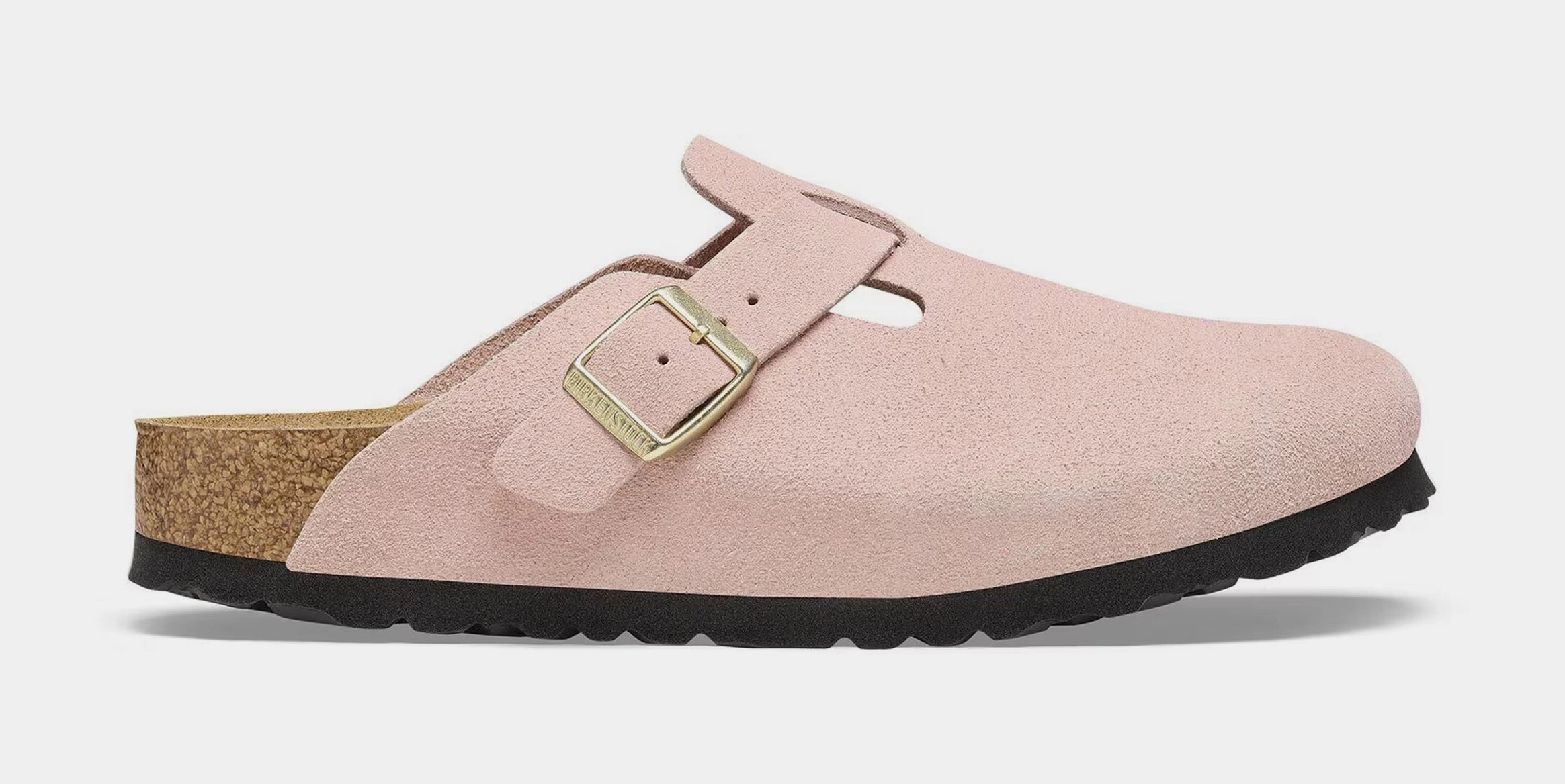 Boston Suede Leather Womens Sandals (Pink/Gold) Supportive Birkenstock clogs
