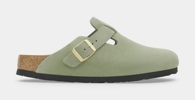 Boston Womens Sandals (Green/Gold) Supportive Birkenstock clogs