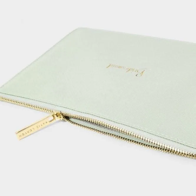 Bridal Perfect Pouch Bridesmaid in Sage Green KLB2044 Katie Loxton Jewelry And Accessories
