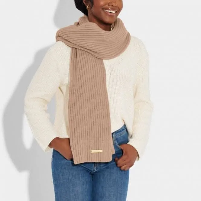 Brown Ribbed Knit Scarf KLS541 Katie Loxton Jewelry And Accessories