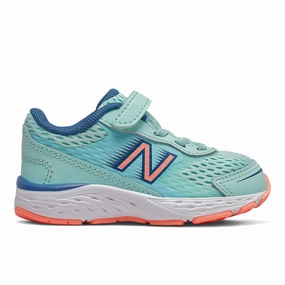 Bungee Lace 680v6 - Bali Blue with Mako Blue and Ginger Pink - Kids New Balance casual sneakers for everyday comfort