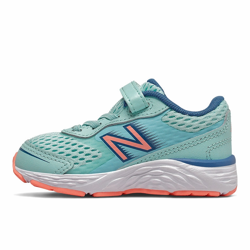 Bungee Lace 680v6 - Bali Blue with Mako Blue and Ginger Pink - Kids New Balance lifestyle shoes