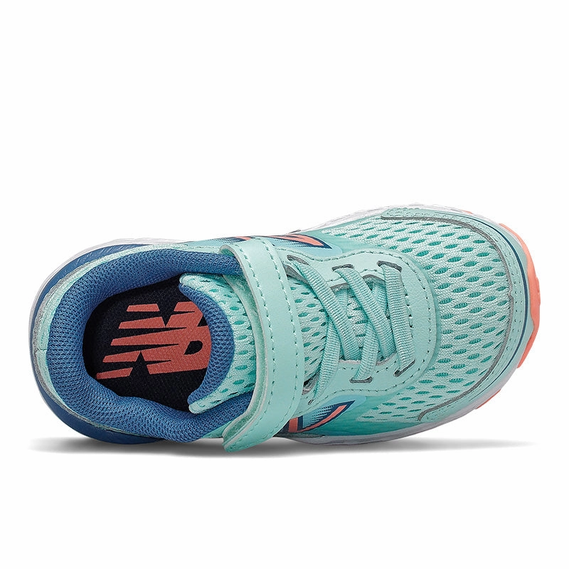 Bungee Lace 680v6 - Bali Blue with Mako Blue and Ginger Pink - Kids New Balance lifestyle shoes