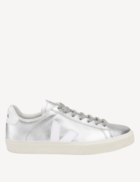 Campo Leather - Silver White | Women's Veja womens shoes with sustainable materials