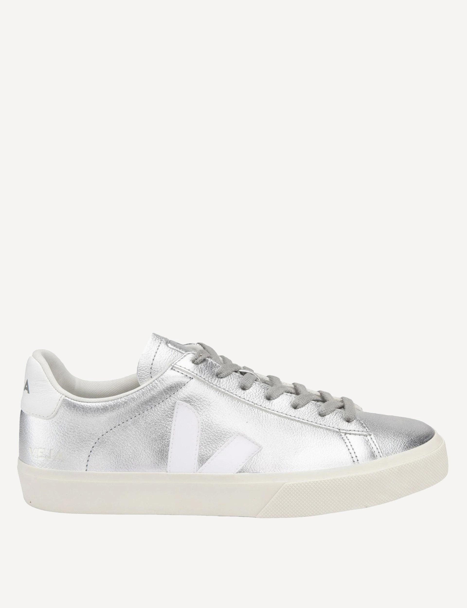Campo Leather - Silver White | Women's Veja womens shoes with sustainable materials
