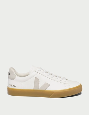 Campo Leather - White Natural Natural Veja womens shoes with sustainable materials