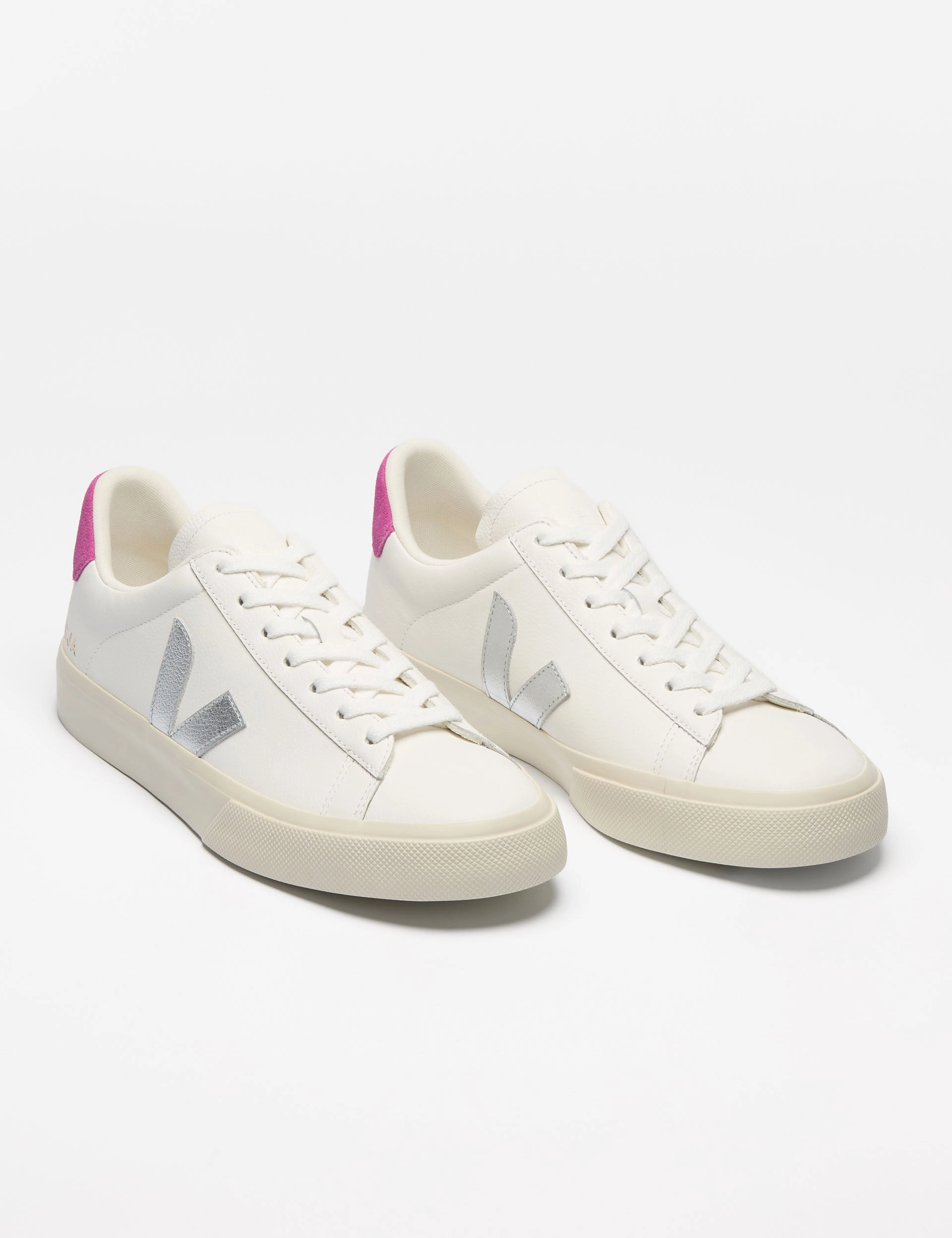 Campo Leather - White Silver Ultraviolet Veja women's trendy casual shoes