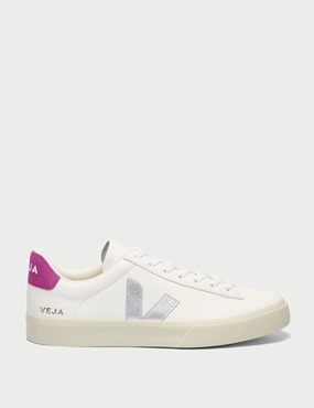 Campo Leather - White Silver Ultraviolet Veja womens shoes with sustainable materials