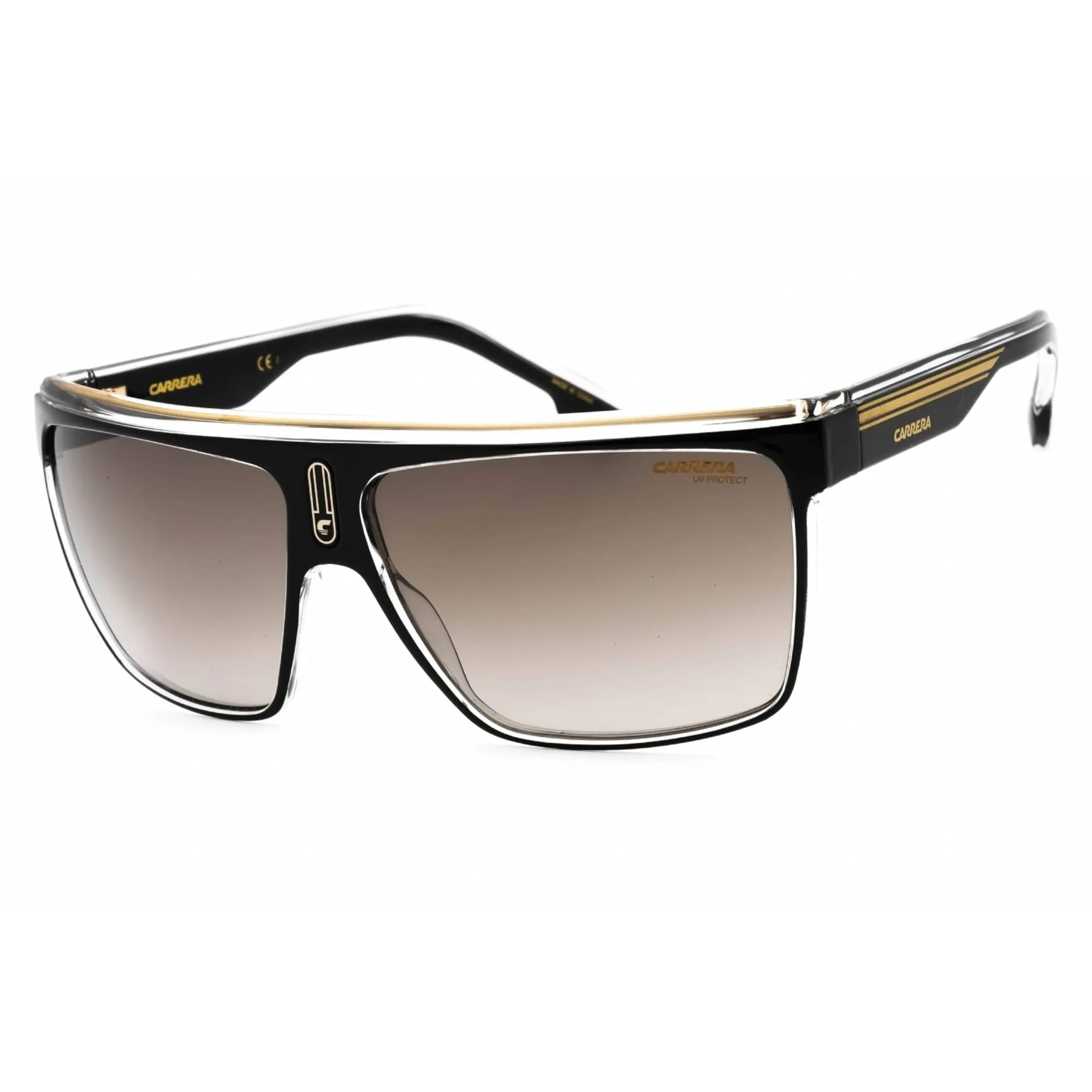 Carrera Men's Sunglasses - Black Gold Rectangular Frame | CARRERA 22/N 02M2 HA Carrera Sunglasses