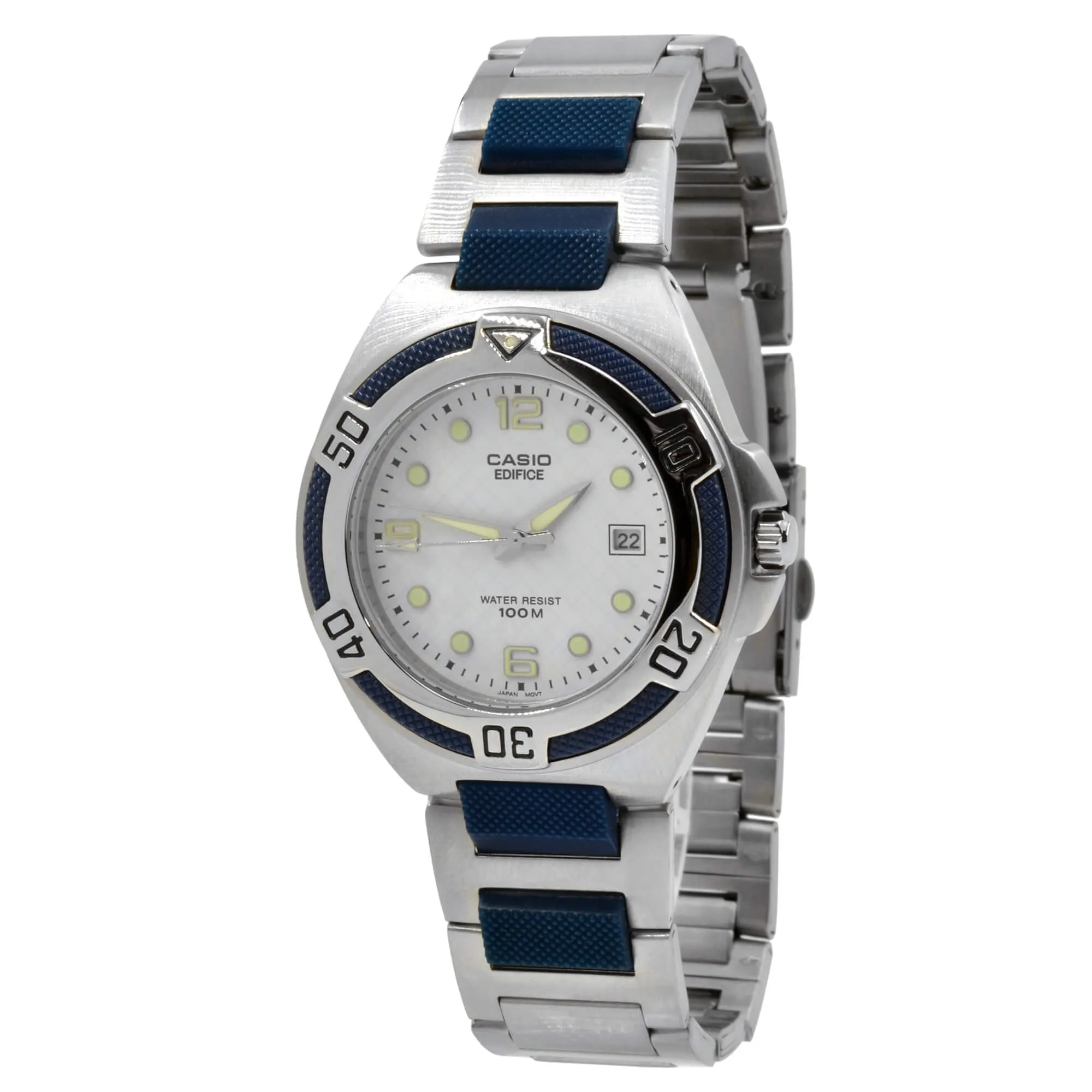 Casio Stainless steel Case Silver,blue Band Watch | EF-101D-7AVEF Casio Men's Watches