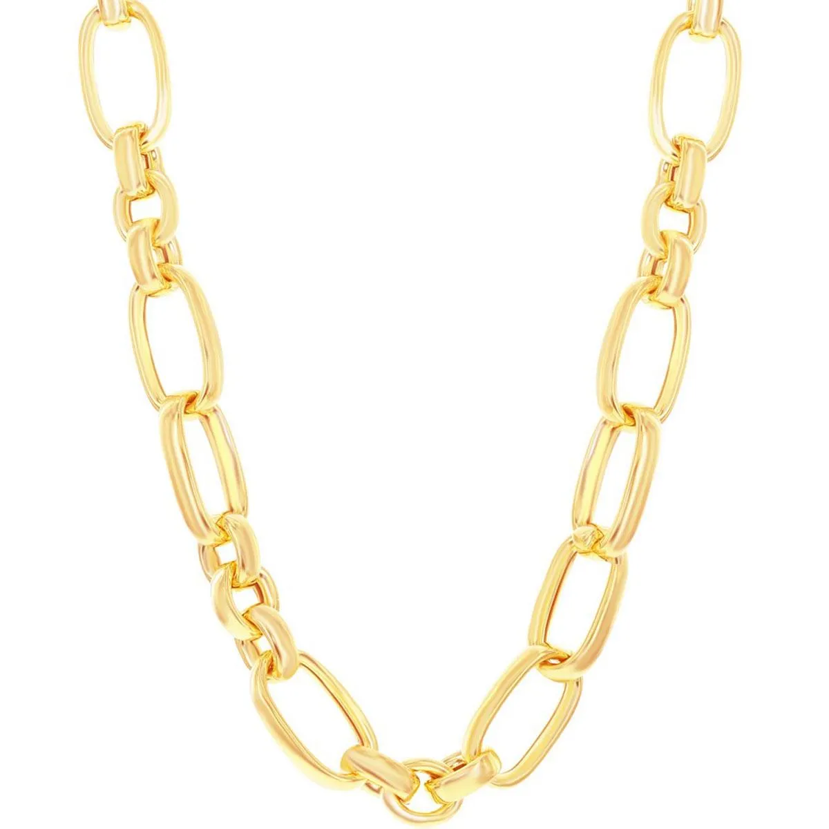 Classic Jewelry Unisex Necklace - 14K Gold Overlay Large Link Lobster Clasp | BML-4093
