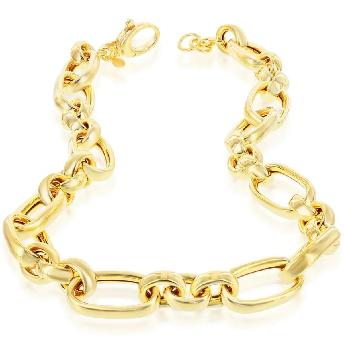 Classic Jewelry Unisex Necklace - 14K Gold Overlay Large Link Lobster Clasp | BML-4093
