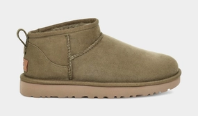 Classic Ultra Mini Womens Boots (Olive) ugg classic tasman slippers warm and durable