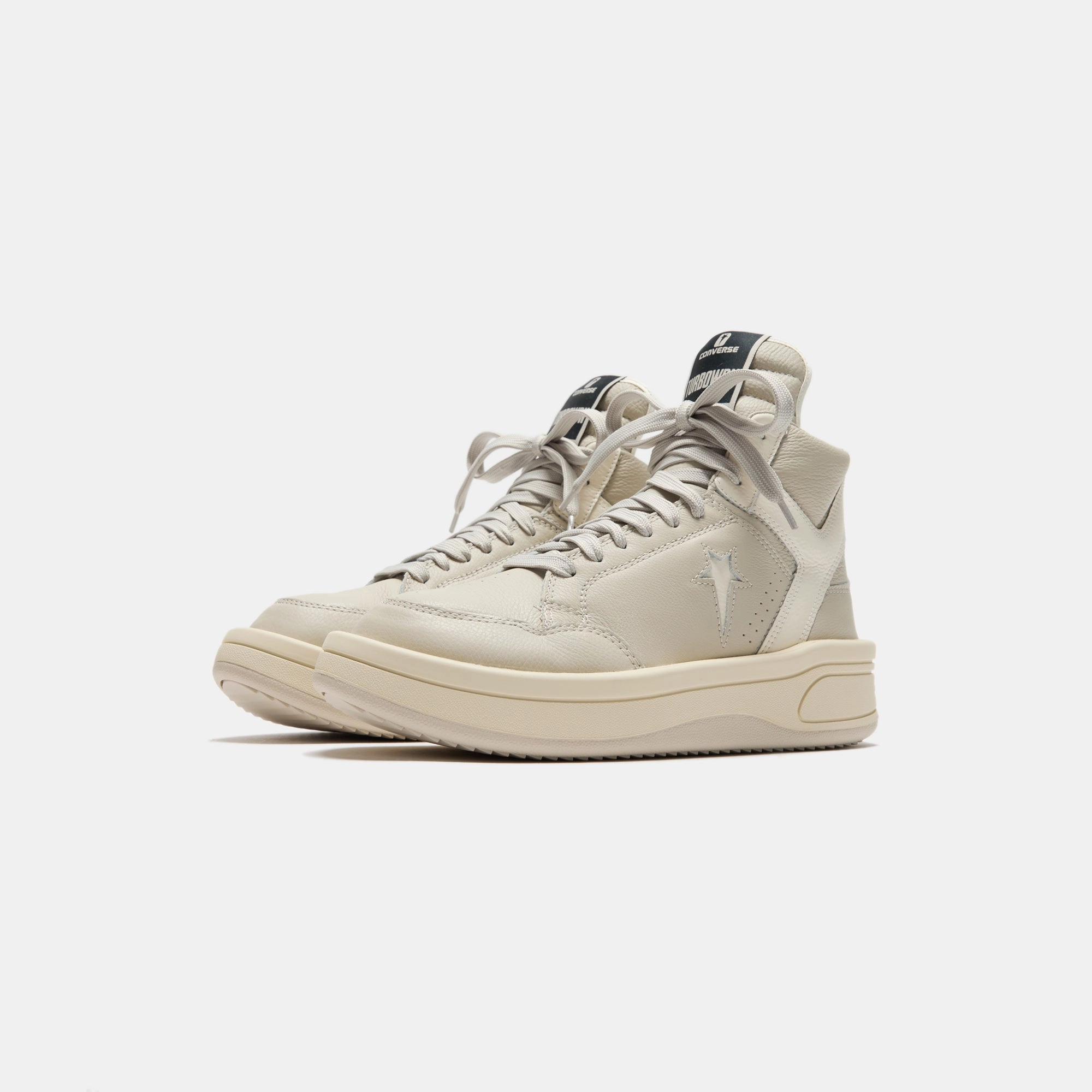 Converse x Rick Owens DRKSHDW Turbowpn - Oyster / White Heritage style lace-ups