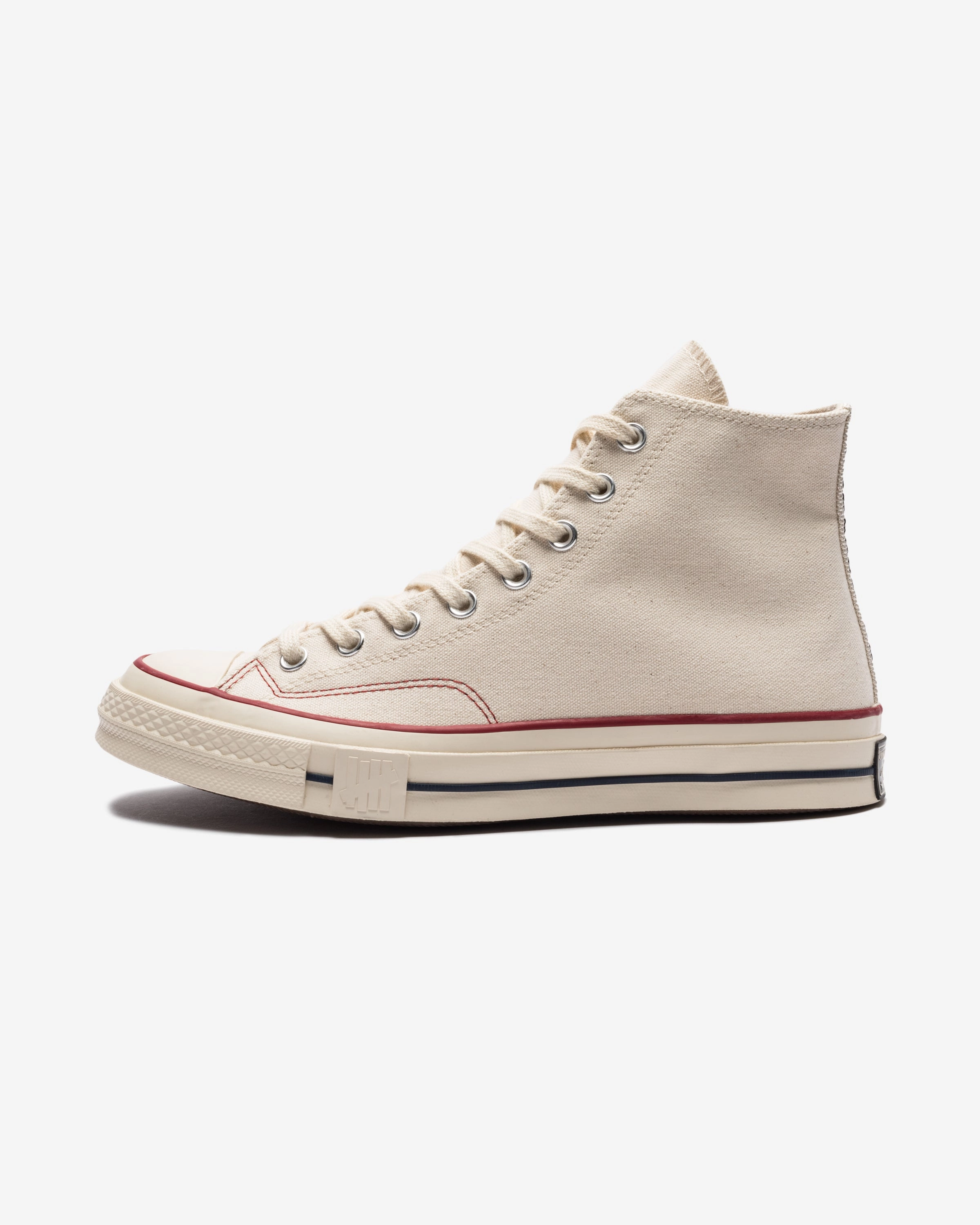 CONVERSE X UNDEFEATED CHUCK 70 HI - NATURAL/ FIERYRED Womens vintage sneakers