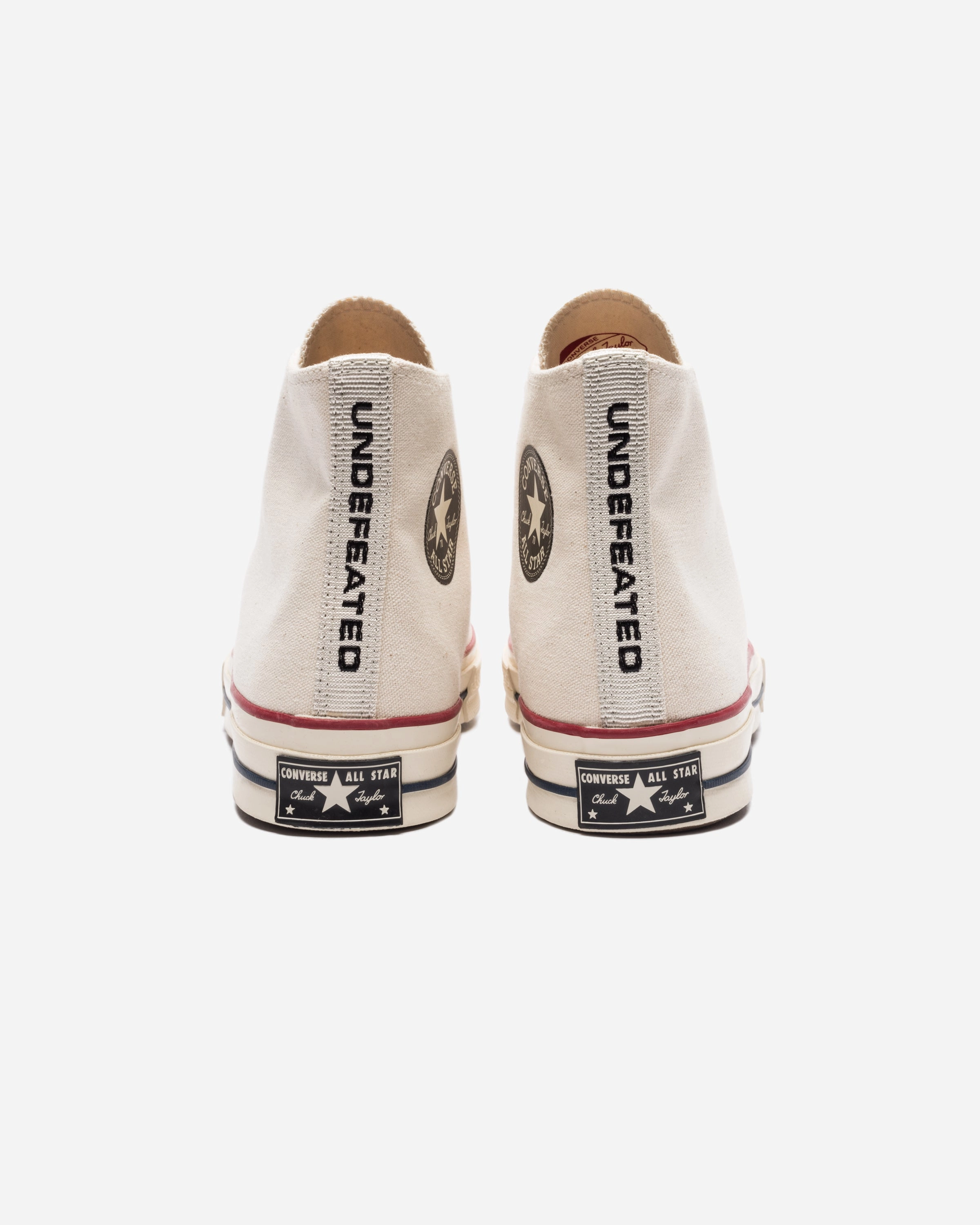 CONVERSE X UNDEFEATED CHUCK 70 HI - NATURAL/ FIERYRED Womens vintage sneakers
