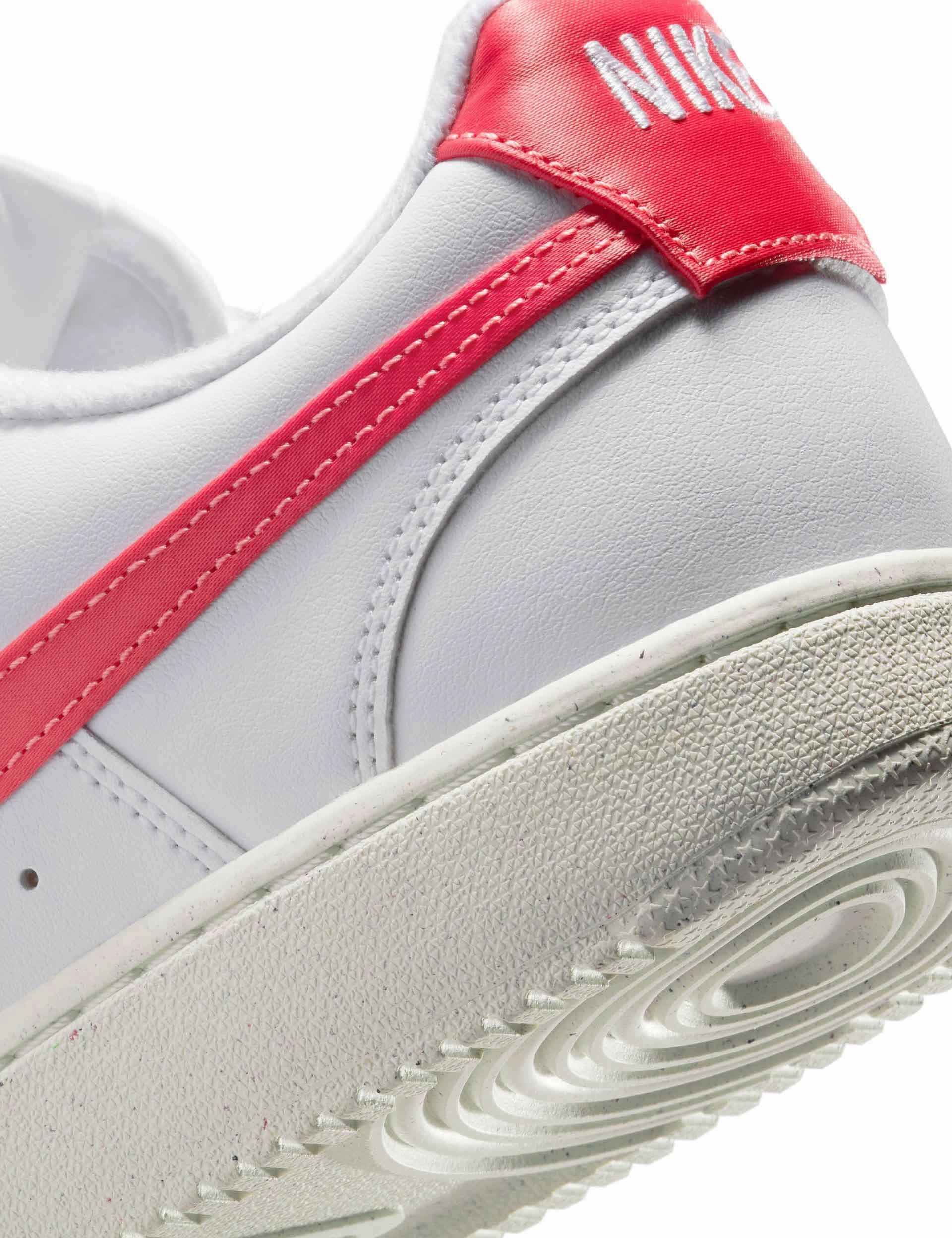 Court Vision Low Next Nature Shoes - White/Magic Ember/Sail Nike women's stylish athletic footwear
