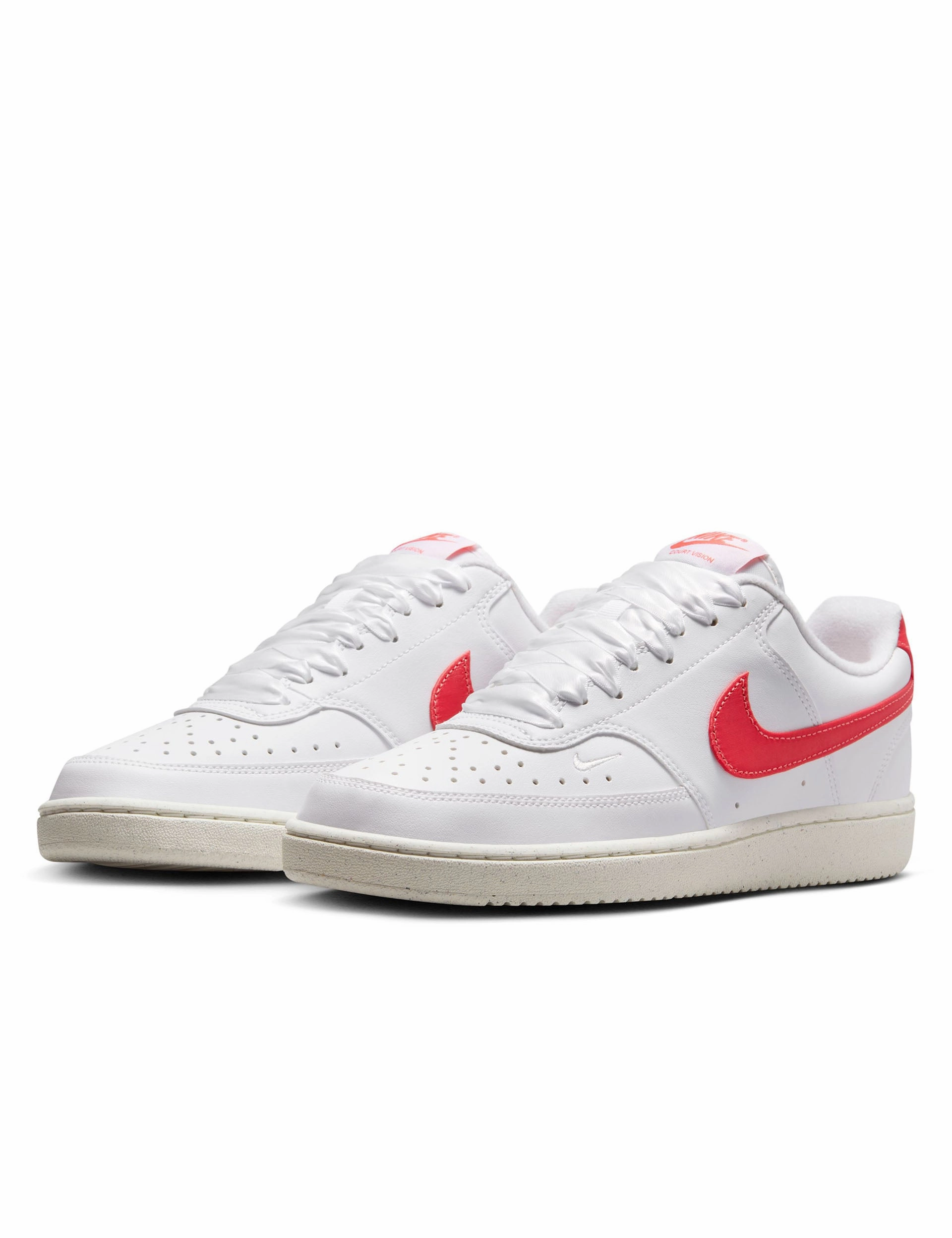 Court Vision Low Next Nature Shoes - White/Magic Ember/Sail Nike women's stylish athletic footwear