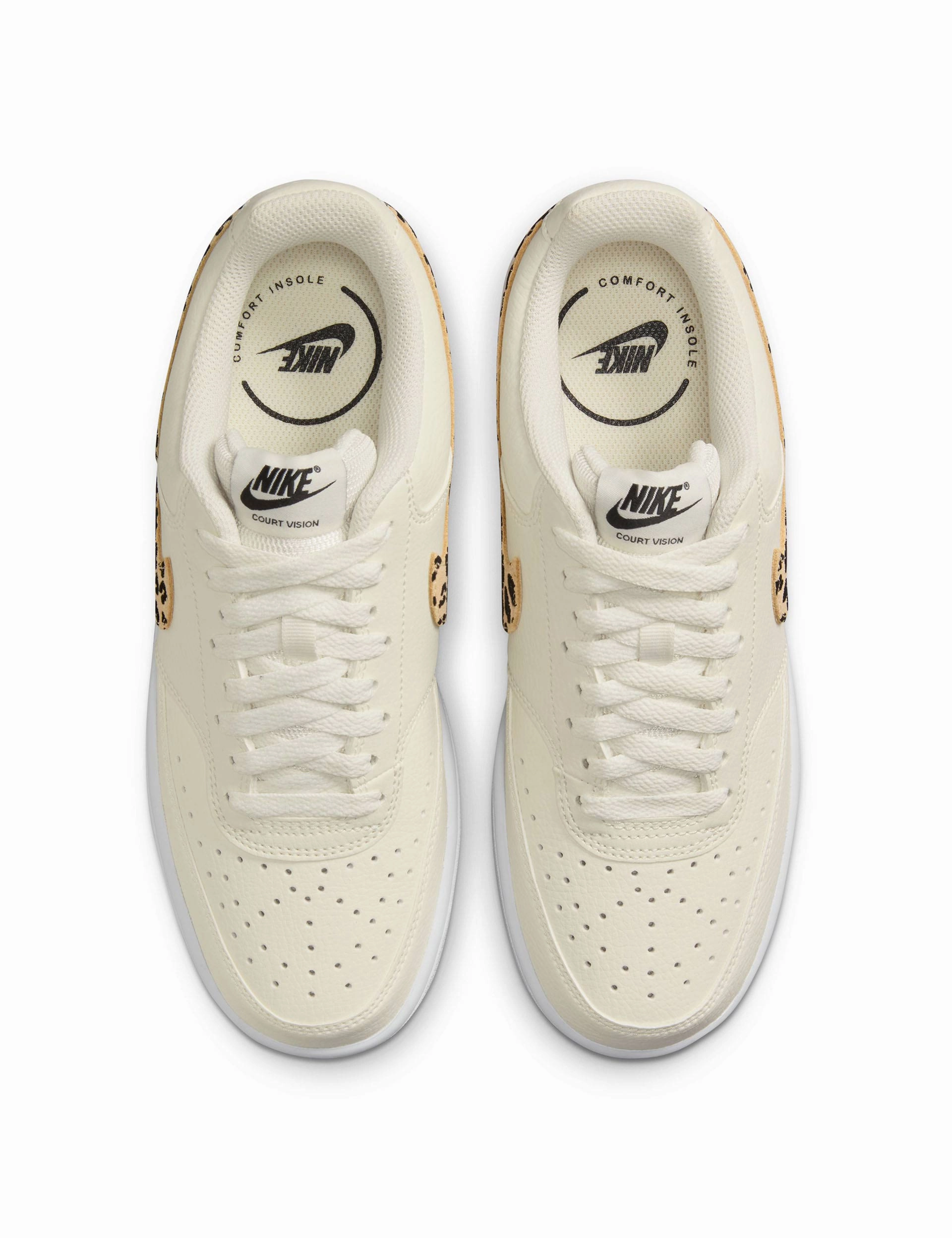 Court Vision Shoes - Sail/Black/White/Flax Nike women's stylish athletic footwear