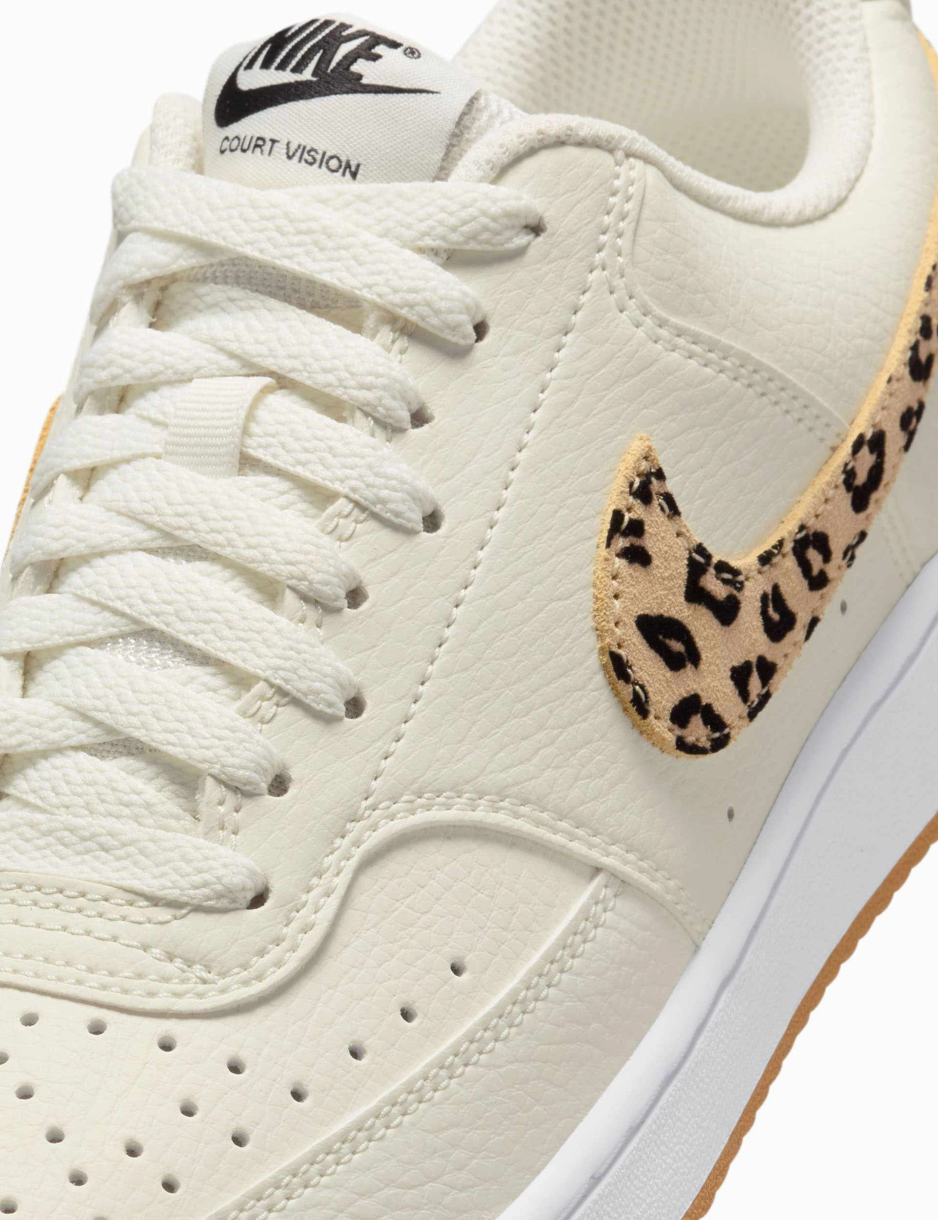 Court Vision Shoes - Sail/Black/White/Flax Nike women's stylish athletic footwear