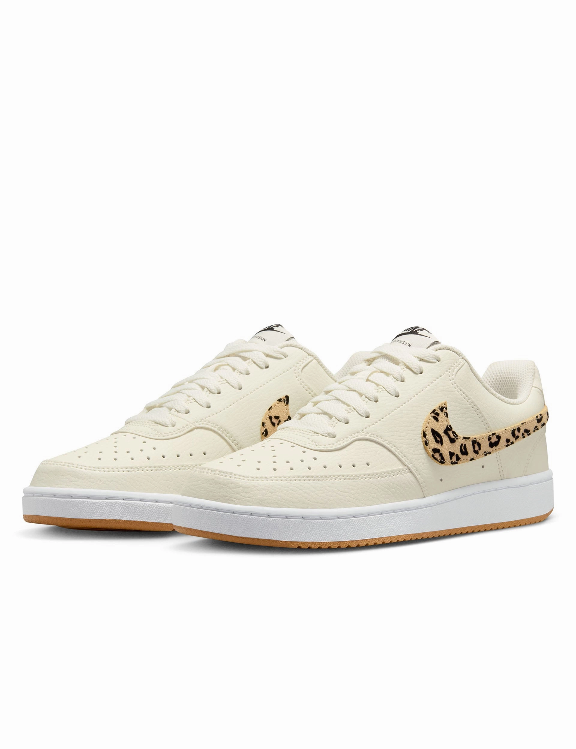 Court Vision Shoes - Sail/Black/White/Flax Nike women's stylish athletic footwear