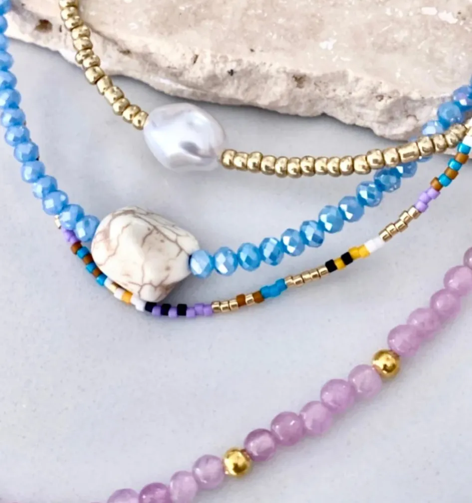 Crystals & Beaded Jewellery Corsica - Lilac Necklace